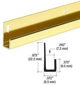CRL Dipped Polished Brite Gold Anodized 1/4" Standard Aluminum J-Channel