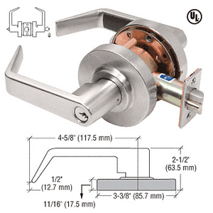 CRL Brushed Nickel Heavy-Duty Grade 1 Lever Locksets Entrance - Schlage® 6-Pin