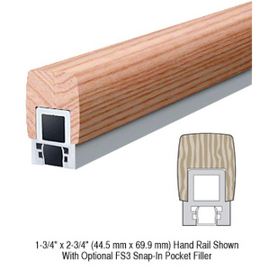 CRL-Blumcraft® White Oak 597 Series 1-3/4" x 2-3/4" Wood Hand Railing
