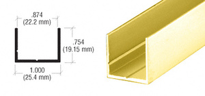 CRL Brite Gold Anodized 7/8" Single U-Channel