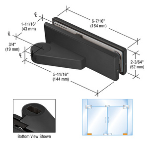 CRL Matte Black Right Offset Bottom Door Patch Fitting