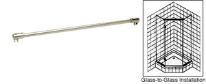 CRL Satin Chrome 39" Sleeve-Over Glass-to-Glass Support Bar for 1/4" to 5/16" Thick Glass