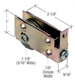 CRL 1-1/8" Steel Sliding Glass Door Roller with 7/16" Wide Housing for Viking Doors