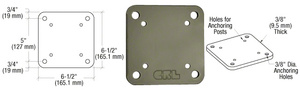 CRL Beige Gray 6-1/2" x 6-1/2" Square Base Plate
