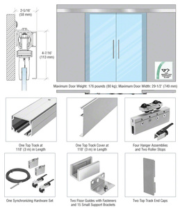 CRL70 Series Synchronized Wall Mount Bi-Parting Slider Kit