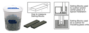 CRL 1/16" x 1/2" x 4" Neoprene Setting Blocks - 80 Durometer