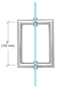 CRL Polished Chrome 6" MT Series Round Tubing Mitered Corner Back-to-Back Pull Handle