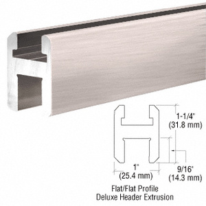CRL Brushed Nickel Flat/Flat Profile Deluxe Shower Door Header Kit - 95