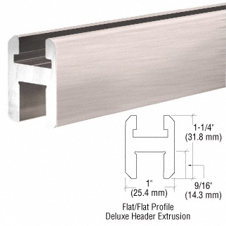 CRL Brushed Nickel Flat/Flat Profile Deluxe Shower Door Header Kit