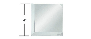 CRL Clear Mirror Glass 4" Square Beveled on 2 Sides