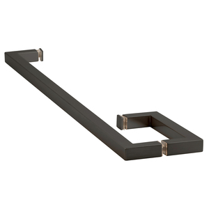 Oil Rubbed Bronze 6" X 24" Square Towel Bar/Handle Combo