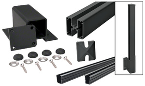 CRL Matte Black 1100 Series Center Fascia Mount Post Kit