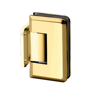 Polished Brass Wall Mount with Short Back Plate Adjustable Premier Series Hinge