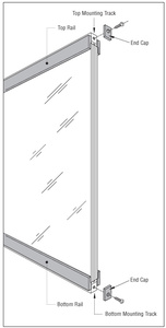 CRL-Blumcraft® Satin Anodized Sidelite (S/L) 1-1/4" Tall Top Rail - 1/2" Glass