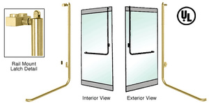 CRL-Blumcraft® Polished Brass Right Hand Reverse Rail Mount Keyed Access "D" Exterior, Top Securing Panic Handle