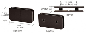 CRL Oil Rubbed Bronze 180 Degree Traditional Style Split Face and 'Y' Inline Glass Clamp