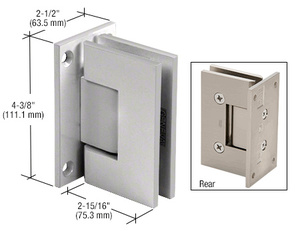 CRL Satin Chrome Victoria Series Wall Mount Full Back Plate Hinge