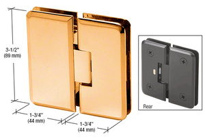 CRL Gold Plated Petite 180 Series 180 Degree Glass-to-Glass Hinge