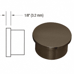 CRL Dark Bronze Flat End Cap for 1-1/2" Outside Diameter Tubing