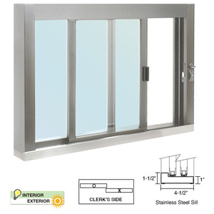 CRL Standard Size Self-Closing Deluxe Service Window Glazed with S.S.Step-Sill