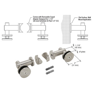 CRL Custom Brushed Stainless Double Arm Fixed Fitting Set for 1/2" Glass