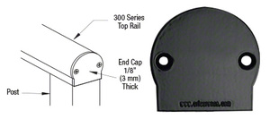 CRL Matte Black 300 Series Decorative End Cap