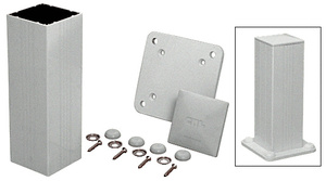CRL Metallic Silver Standard 4" x 4" Surface Mount 48" Long Post Kit