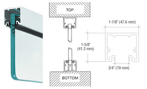 CRL Satin Anodized Wide U-Channel with Top Load Roll-In Glazing Gasket for 3/8" and 1/2" Glass - 240" Length