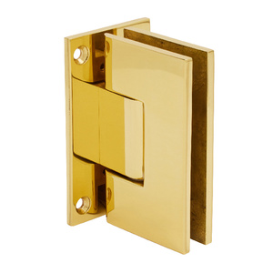 CRL Polished Brass Vienna 537 Series 5 Degree Pre-Set Wall Mount Full Back Plate Hinge