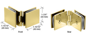 CRL Polished Brass Adjustable Square Glass to Glass Clamp