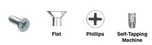 CRL 10-24 x 5/8" Phillips Flat Head Self-Tapping Machine Screws