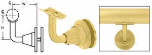 CRL Satin Brass Newport Series Glass Mounted Hand Rail Bracket