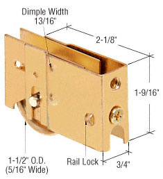 CRL 1-1/2" Steel Ball Bearing Sliding Glass Door Roller with 3/4" Wide x 1-9/16" High Housing