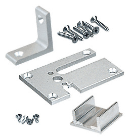 CRL Satin Anodized 2" x 3" Corner Design Series Partition Post Base Plate Kit for Posts Over 24"