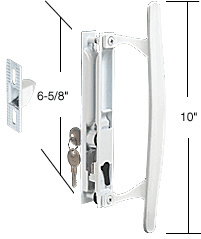 CRL White Flush Mount Keyed Handle Set 6-5/8" Screw Holes