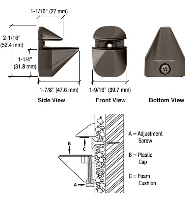 CRL Oil Rubbed Bronze Adjustable Shelf Clamp