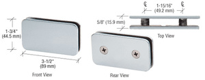 CRL Satin Chrome 180 Degree Traditional Style Double Stud Glass-to-Glass Clamp