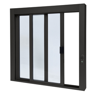 CRL Duranodic Bronze Anodized Standard Size Self-Closing Deluxe Service Window Glazed with Full Bottom Track