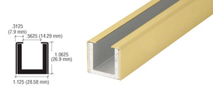 CRL Satin Brass Wet Glaze 1" Deep U-Channel Custom Length