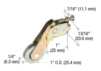 CRL 1" Steel Sliding Screen Door Bottom Rollers for Peachtree Doors in a Bulk Pack