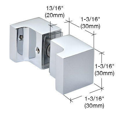 CRL Polished Chrome Back-to-Back Square Finger Pull Knob