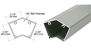 CRL Agate Gray 200, 300, 350, and 400 Series 36" 135 Degree Fascia Mount Post Only