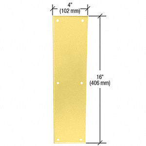 CRL Polished Brass Push Plates 4" x 16"