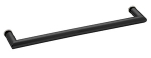 CRL Matte Black 24" MT Series Round Tubing Mitered Corner Single-Sided Towel Bar