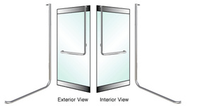 CRL-Blumcraft® Polished Stainless Left Hand Reverse Rail Mount "D" Exterior Dummy Handle for 3/4" Glass