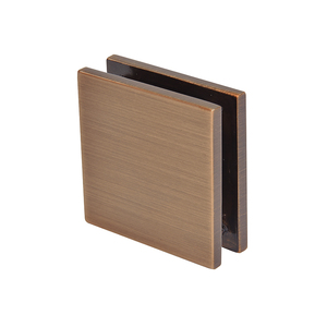 CRL Antique Bronze Square Style Notch-in-Glass Fixed Panel U-Clamp