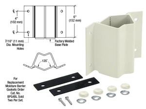 CRL Oyster White Inside 135 Degree Fascia Mounted Bracket