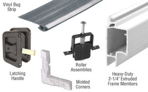 CRL White 48" x 81" Aloha Vinyl K.D. Sliding Screen Door Kit