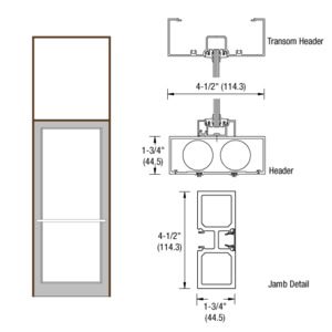 CRL-U.S. Aluminum Dark Bronze/Black Anodized Class 1 39-1/2" x 126" Series DF800 Tubular Center Hung Transom Frame Complete (1FT)