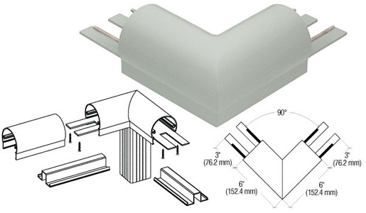CRL Agate Gray 300 Series Top Cap 90º Corner